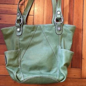 Gorgeous Tignanello green leather bag